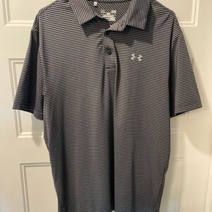 Under Armour Men's Polo Shirt - Gray Stripes